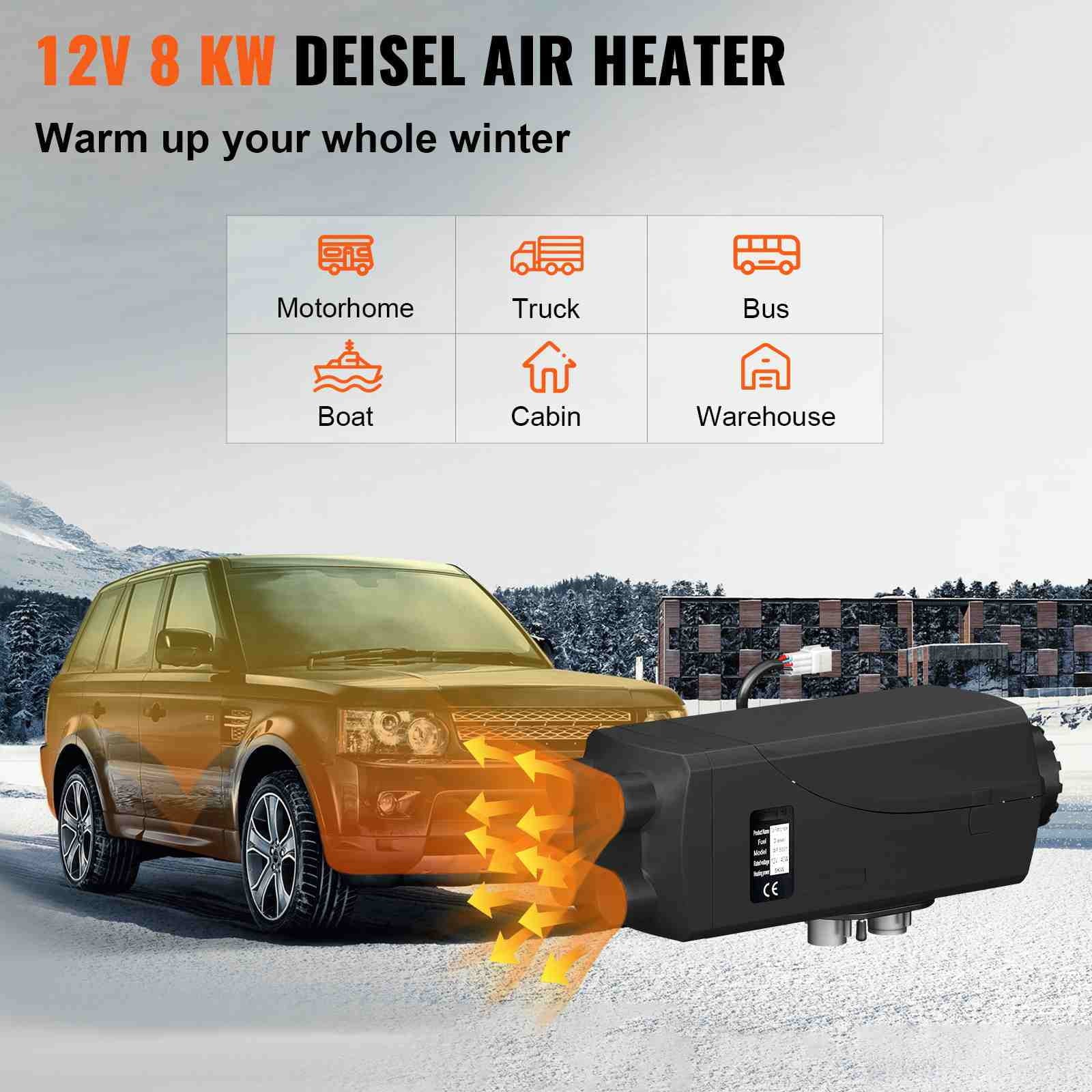 BENTISM 8KW 12V Diesel Air Heater LCD Thermostat 8000W For Trucks Vessel Car Trailer