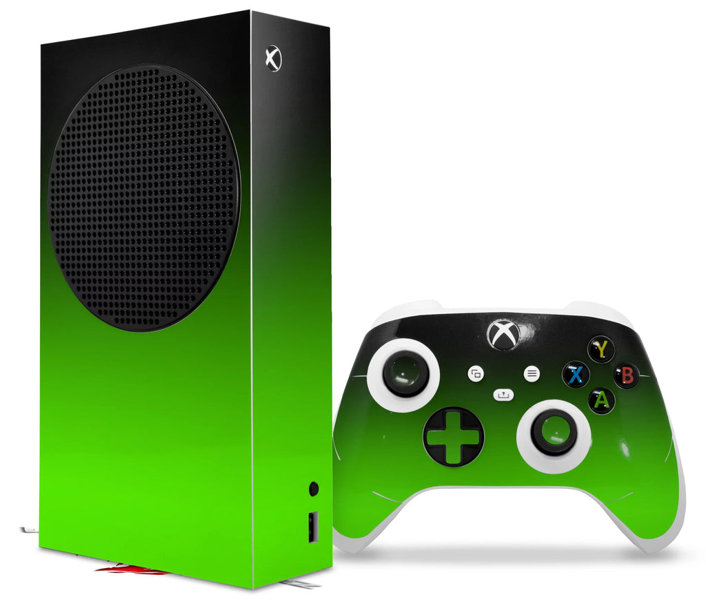 WraptorSkinz Skin Wrap Suitable with the 2020 XBOX Series S Console and Controller Smooth Fades Green Black (XBOX NOT INCLUDED)