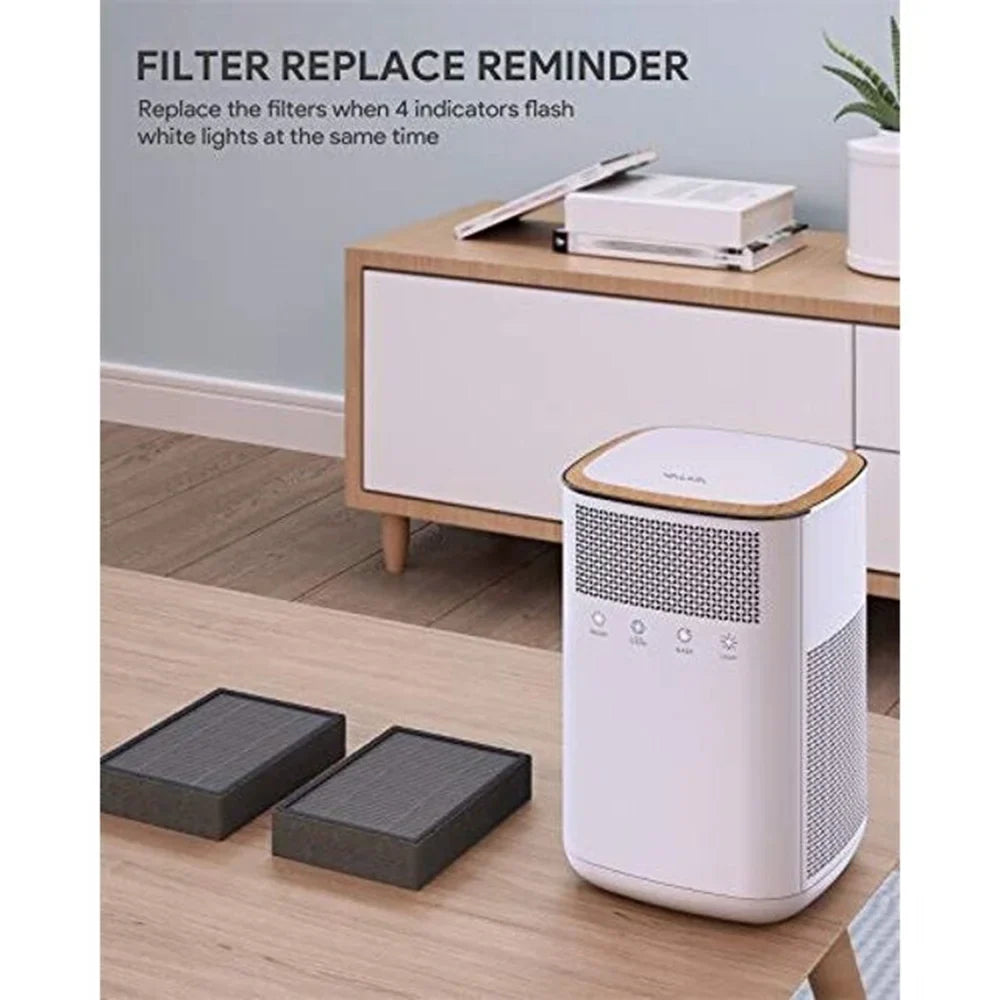 HEPA Air Purifier Home Pets with True 3M HEPA, LED Night Light, Touch Button, Activated Carbon Filter Large Room Bedroom Office White