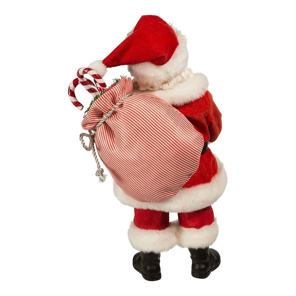 Kurt Adler 10.5-Inch Fabriché Santa with Candy Cane Tray