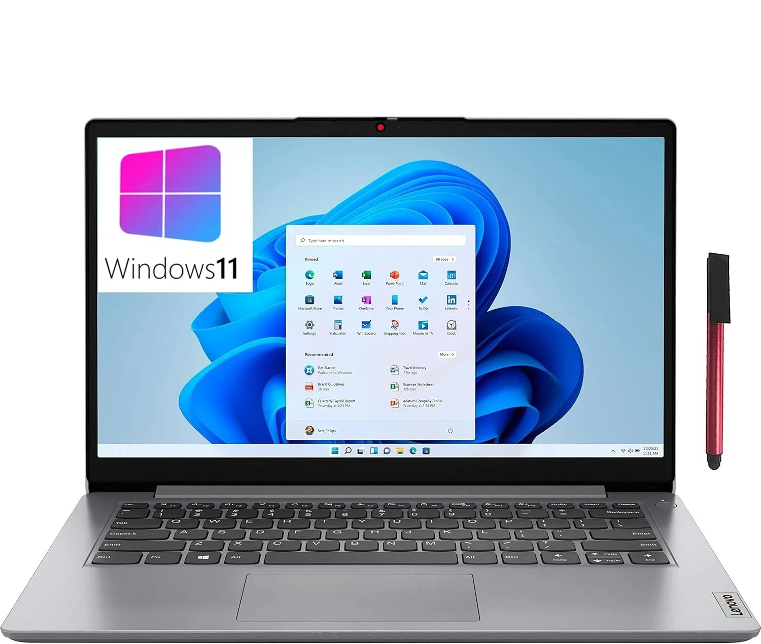 Lenovo IdeaPad 1i 14" Laptop Computer, Intel Pentium Silver N5030 Processor, 4GB DDR4 RAM, 128GB eMMC + 64GB SD Card, WiFi 6, Bluetooth 5.1, 1-Year Office 365, Cloud Grey, Windows 11 S