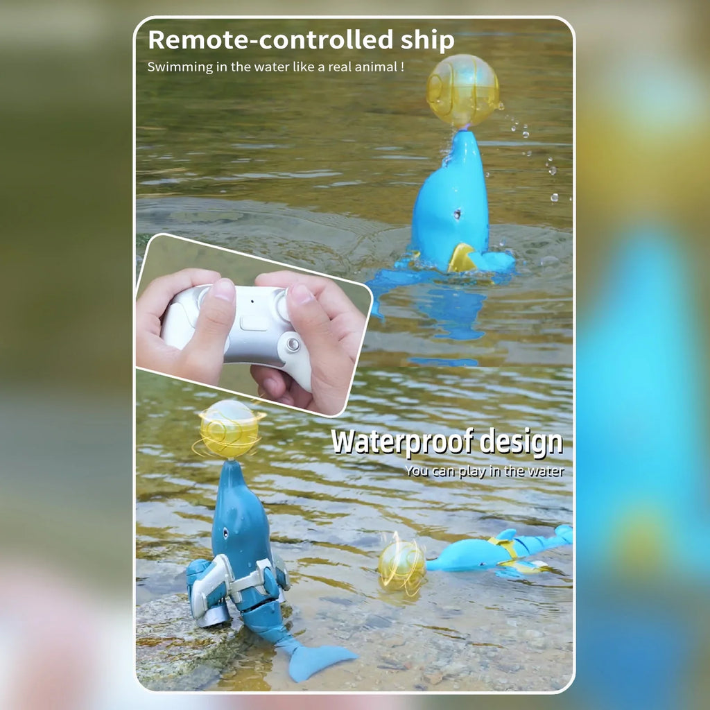 Remote Craft Head Water Waterproof Animal Craft Remote Water Remote Vessel Head Ball Head Click Water Dolphin Toy Kids Pool Ship Waterproof /one Animal River Pool Toy Kids