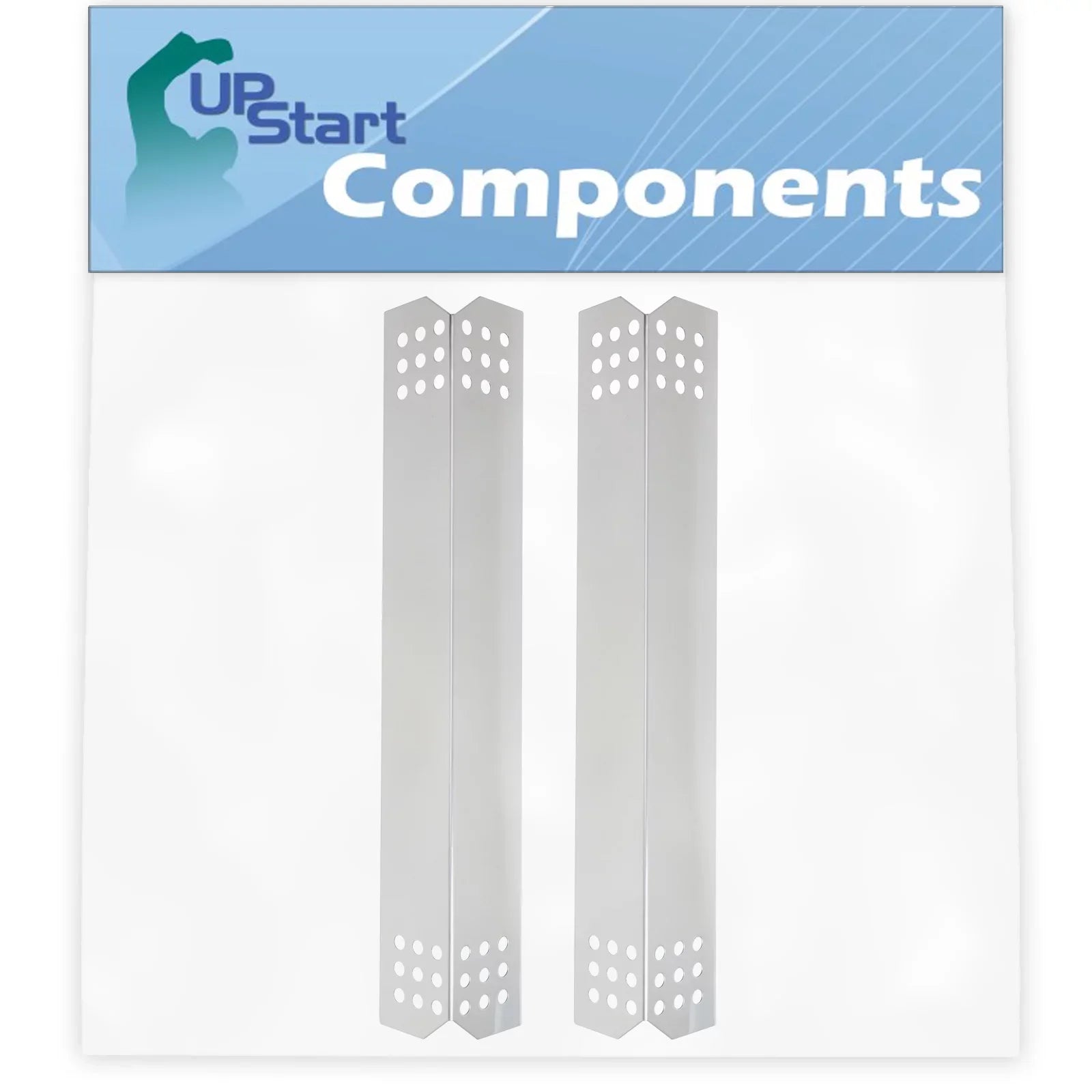 2-Pack BBQ Grill Heat Shield Plate Tent Replacement Parts Nex 720-0336D - Barbeque Stainless Steel Flame Tamer, Guard, Deflector, Flavorizer Bar, Vaporizer Bar, Burner Shield 16 1/8"