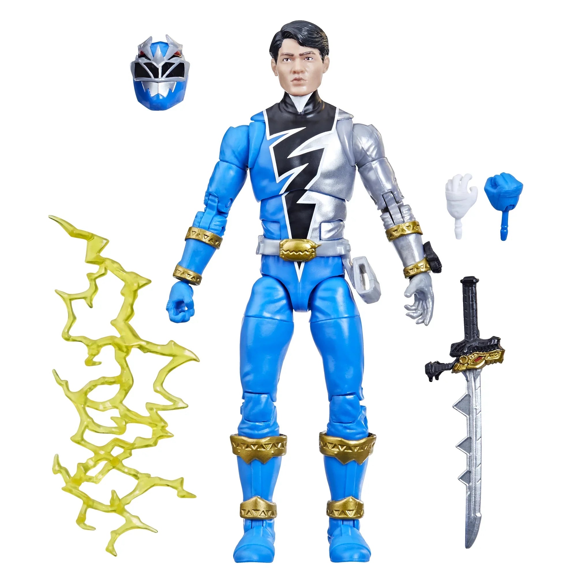 Power Rangers Lightning Collection Dino Fury Blue Ranger 6-inch Premium Collectible Action Figure Toy with Accessories