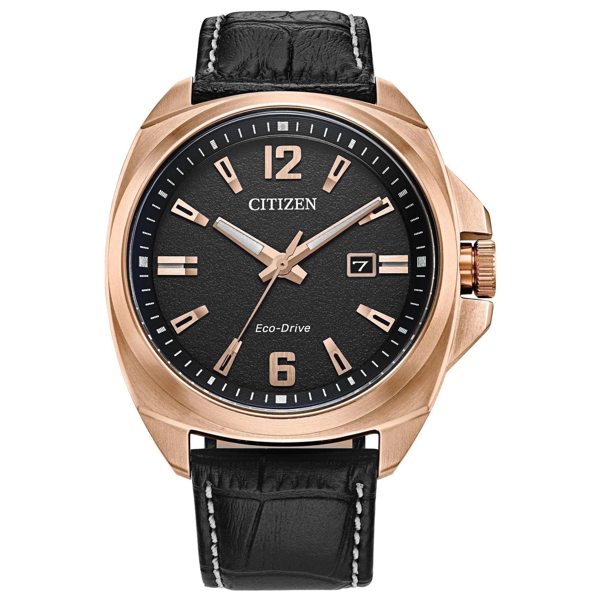 Citizen Men's Eco-Drive Endicott Black Leather Strap Watch - AW1723-02E