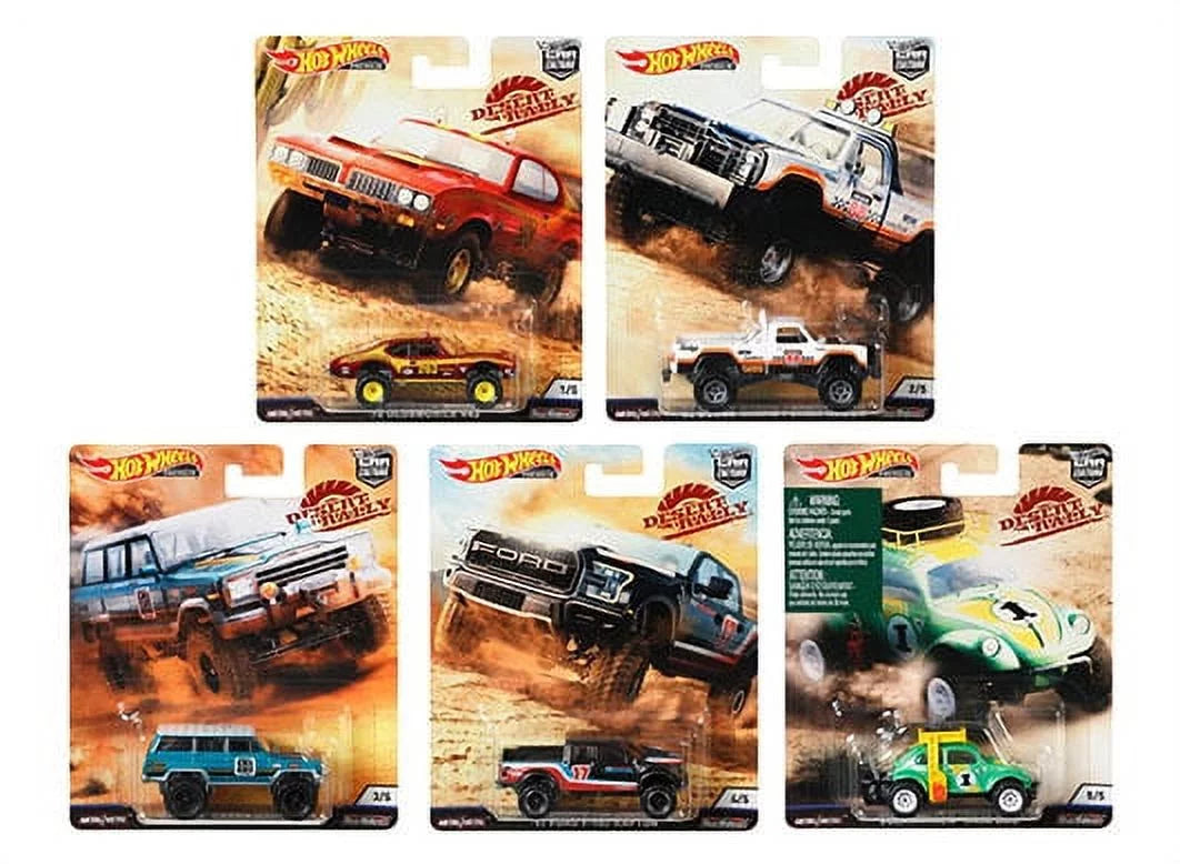 Hot Wheels 2019 Car Culture Desert Rally Series Set of 5 Cars, Premium 1/64 Diecast Model Cars FPY86-956K