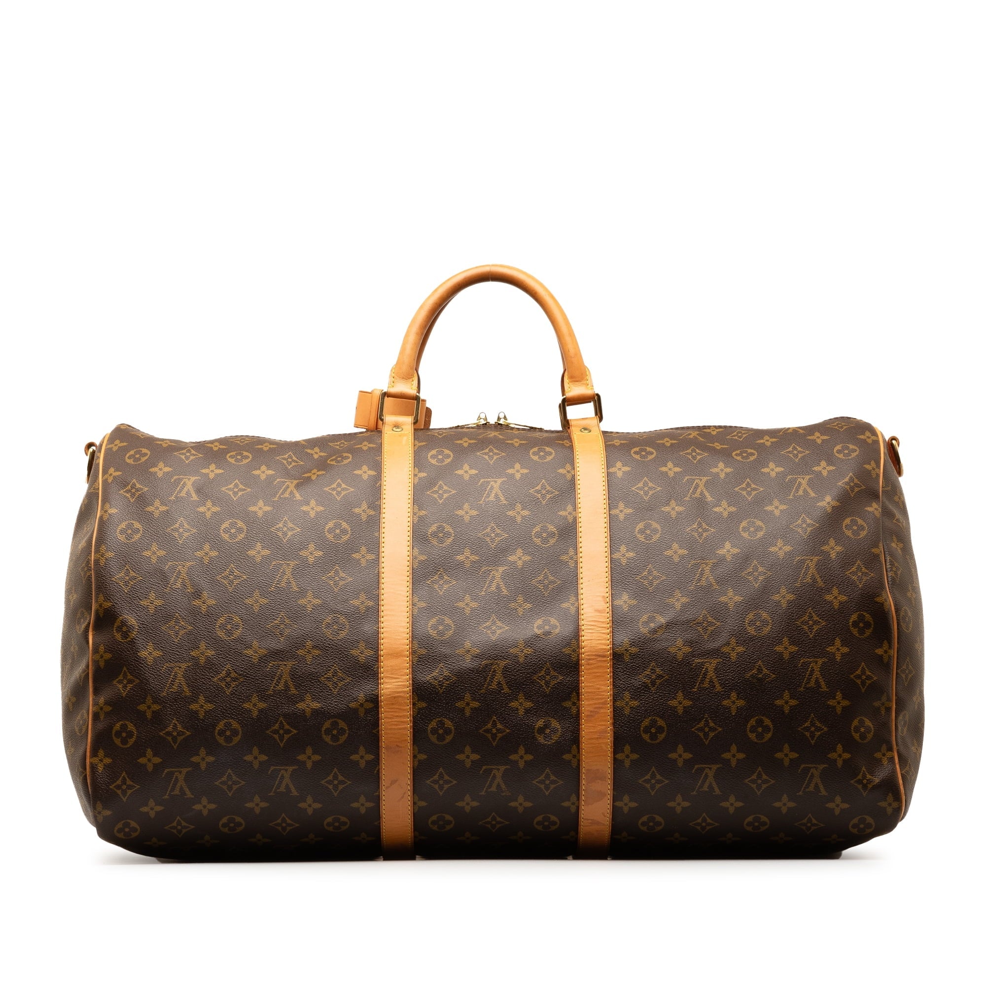 Pre-Owned Authenticated Louis Vuitton Monogram Keepall Bandouliere 60 Canvas Brown Travel Bag WeekenderBag Unisex (Good)