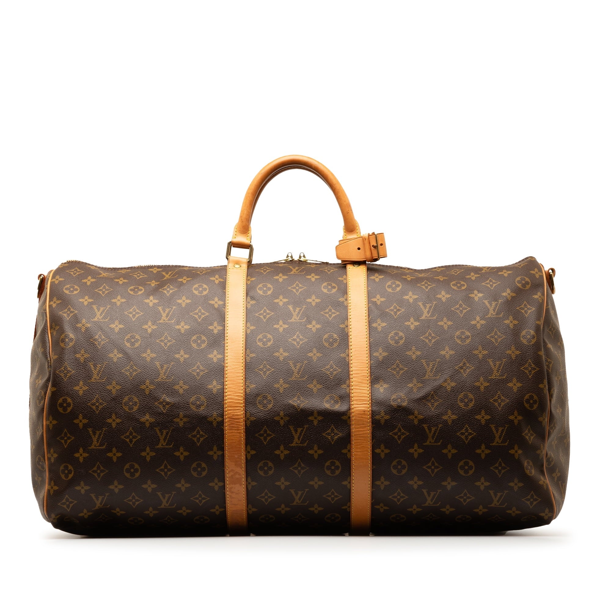 Pre-Owned Authenticated Louis Vuitton Monogram Keepall Bandouliere 60 Canvas Brown Travel Bag WeekenderBag Unisex (Good)