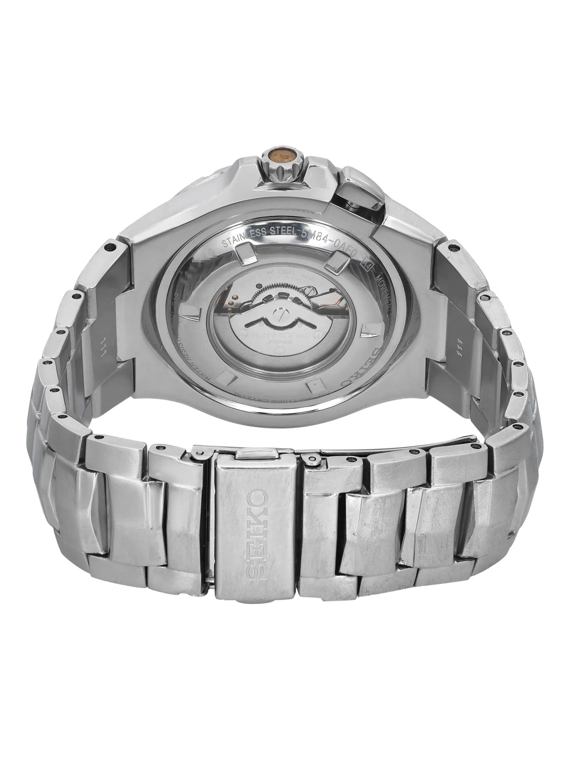 Pre-owned Seiko Coutura 43mm Date Day Steel Mens Watch SRN063 (Good)
