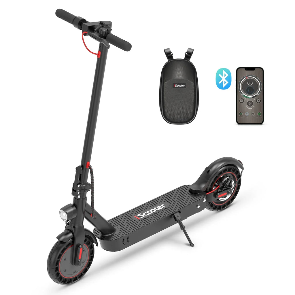 iScooter Max Electric Scooter, 500 W Motor Max Speed 30 km, 18-25 Miles Long-Range Battery Adults,10 In Solid Tires, Foldable and Portable Commuting with Double Braking System