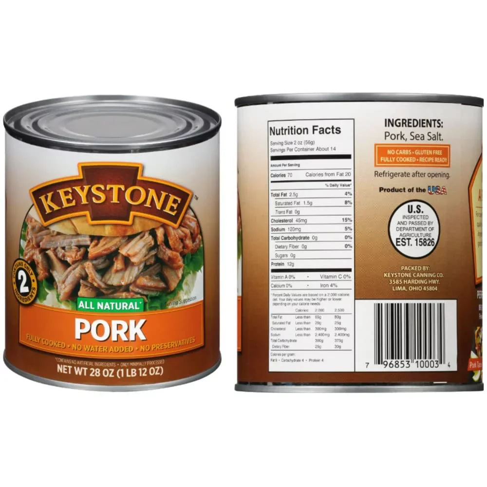 (9 Cans - 3 of Each) Keystone All Natural Beef, Chicken and Pork 28oz Cans Combo ✅ Emergency Survival Camping Ready to eat Long Shelf Life Food ✅