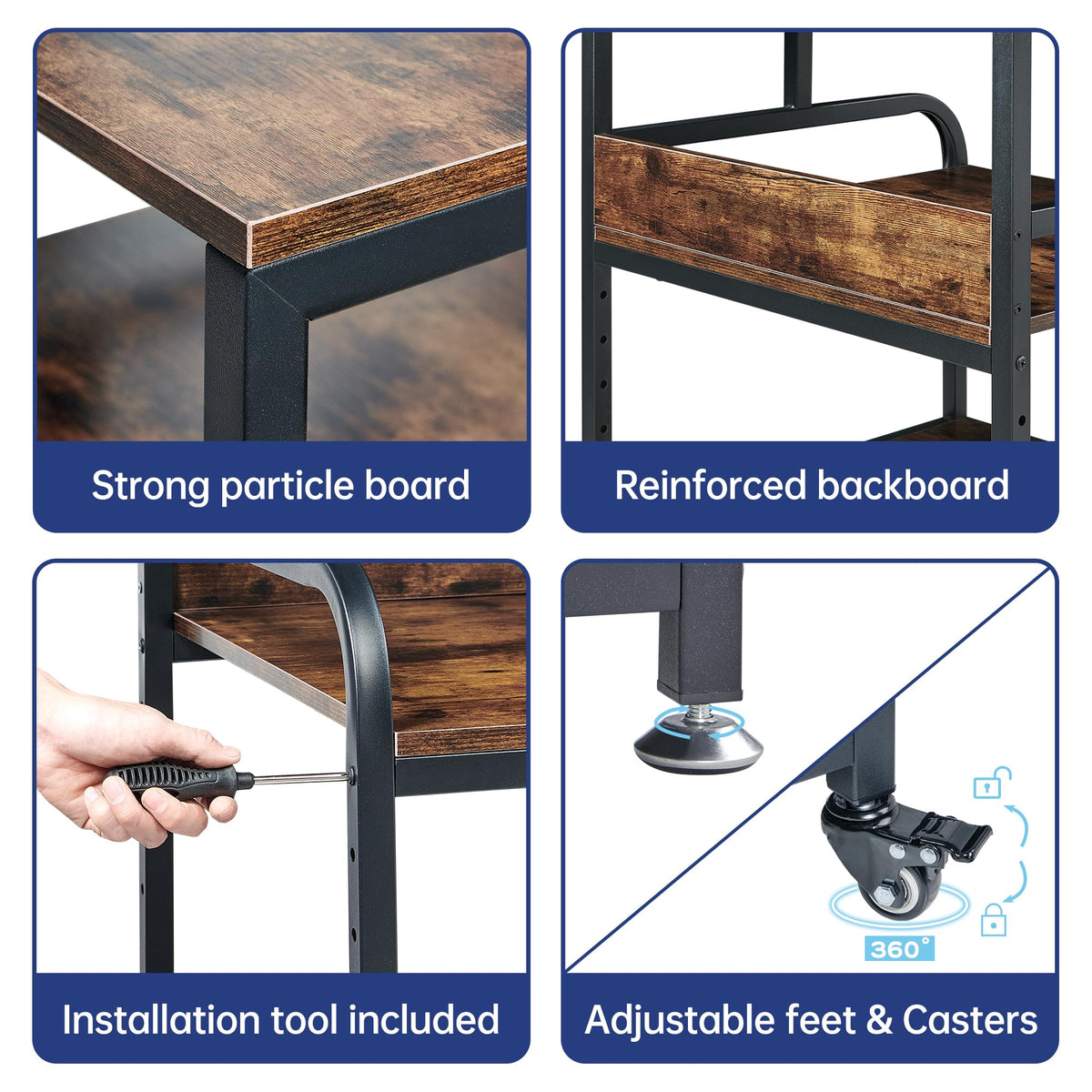 Fannova 23.6"x18.9"x30" Large Printer Stand with Adjustable Storage Shelf