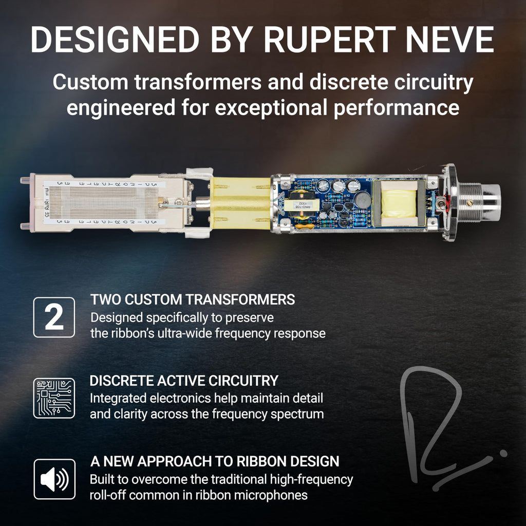 SE ELECTRONICS Rupert Neve RNT Multi-Pattern Tube Condenser Microphone for Vocals & Instruments - Professional Studio Recording Microphone with Custom Output Transformers & 1" True Condenser Capsule