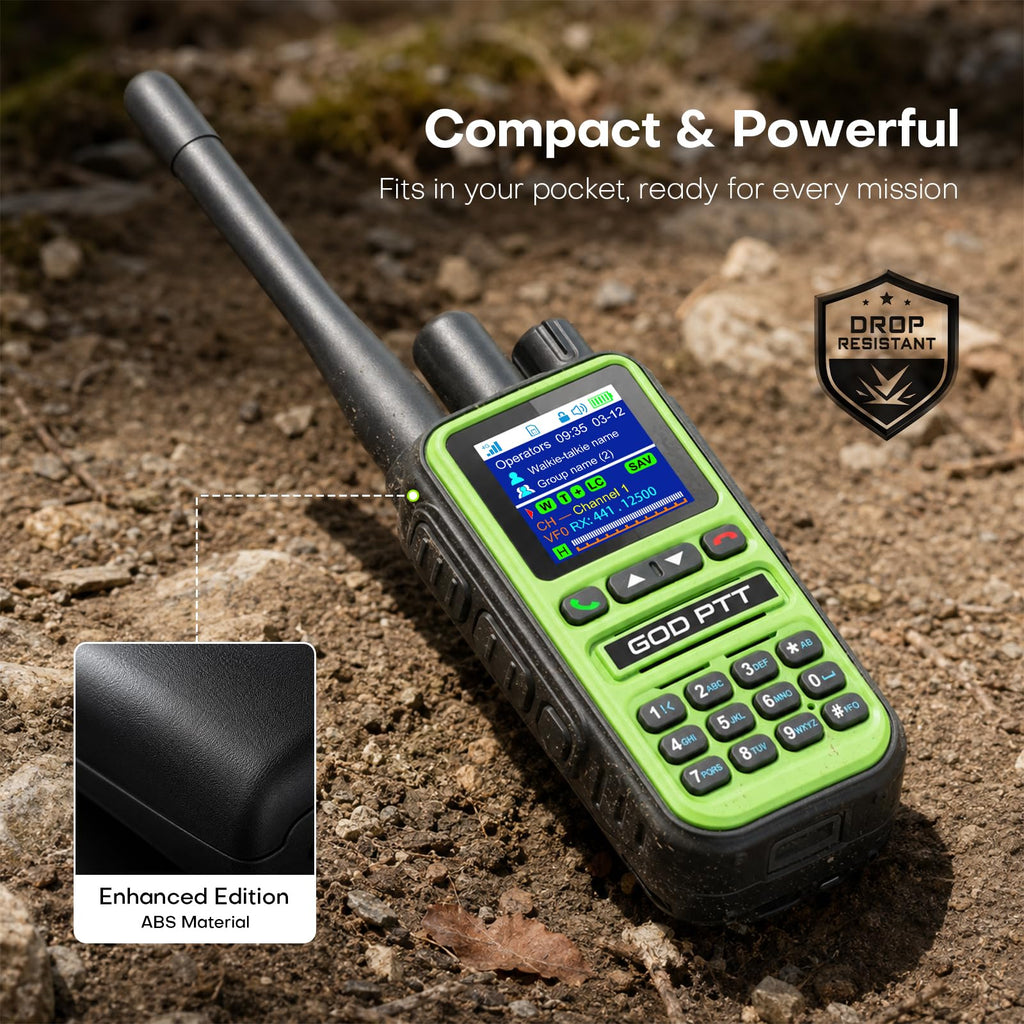 PoC+FRS Dual Mode 4G LTE Long Range Walkie Talkies, Blackï¼2-Pack