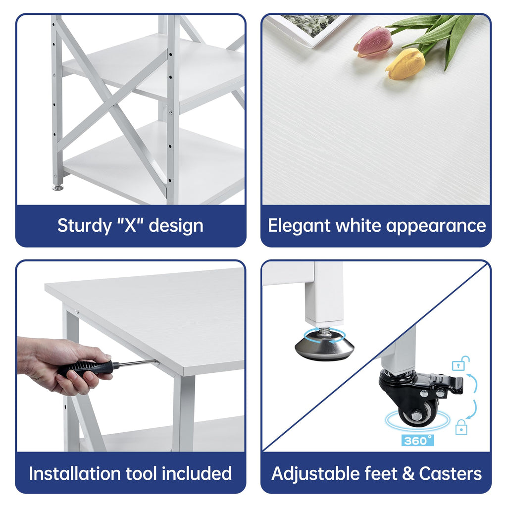 Fannova 23.6"x23.6"x30.1" Large Printer Stand with Adjustable Storage Shelf