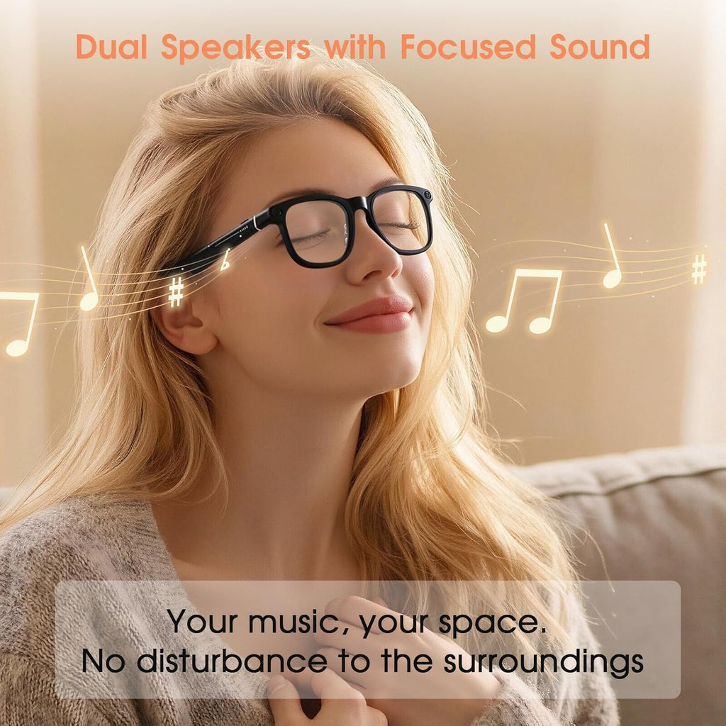 AI Camera Smart Glasses, 4K Video Sunglasses with 3600mAh Charging Case