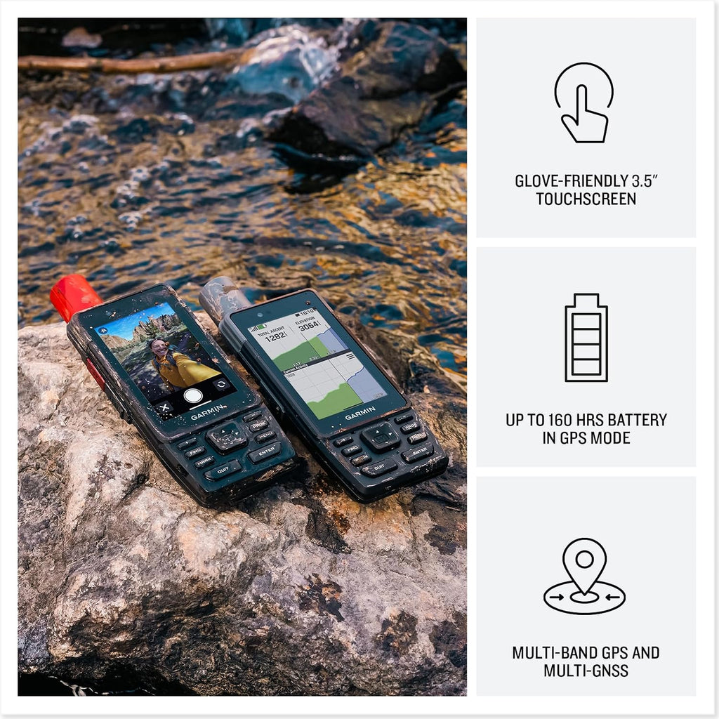 Garmin GPSMAP H1i Plus Rugged Design Premium GPS Handheld Navigator with inReach Plus Satellite Technology to Share Text, Photos, Voice Memos, SOS Off-Grid, Long Battery Life, Preloaded Maps Bundle
