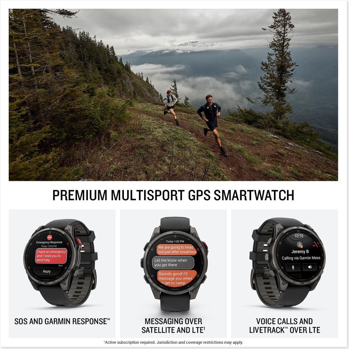 Garmin Fenix 8 Pro, 47mm, AMOLED Display, Premium Multisport GPS Smartwatch, inReach Technology for Emergency Survival, Health Tracking | Titanium/Graphite, Signature Series Modern Power Stand