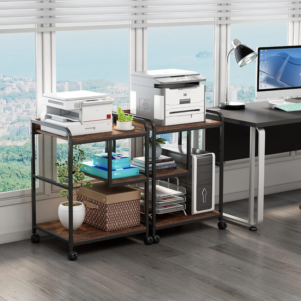Fannova Large Printer Stand with PC Tower Shelf for Home Office Storage