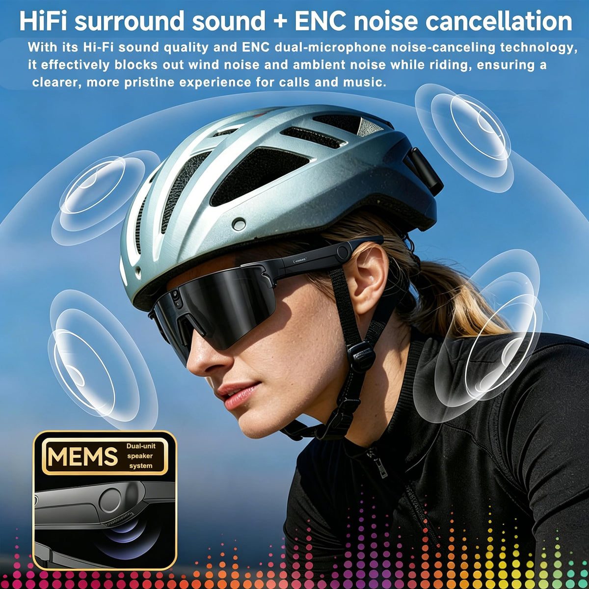 AI Smart Glasses with Camera,4K Video Recording Glasses, AI Voice Assistant,Real-Time Translation,Object Recognition,Bluetooth Sports Sunglasses,IP66 Waterproof for Cycling,Running & Hiking (Blue)