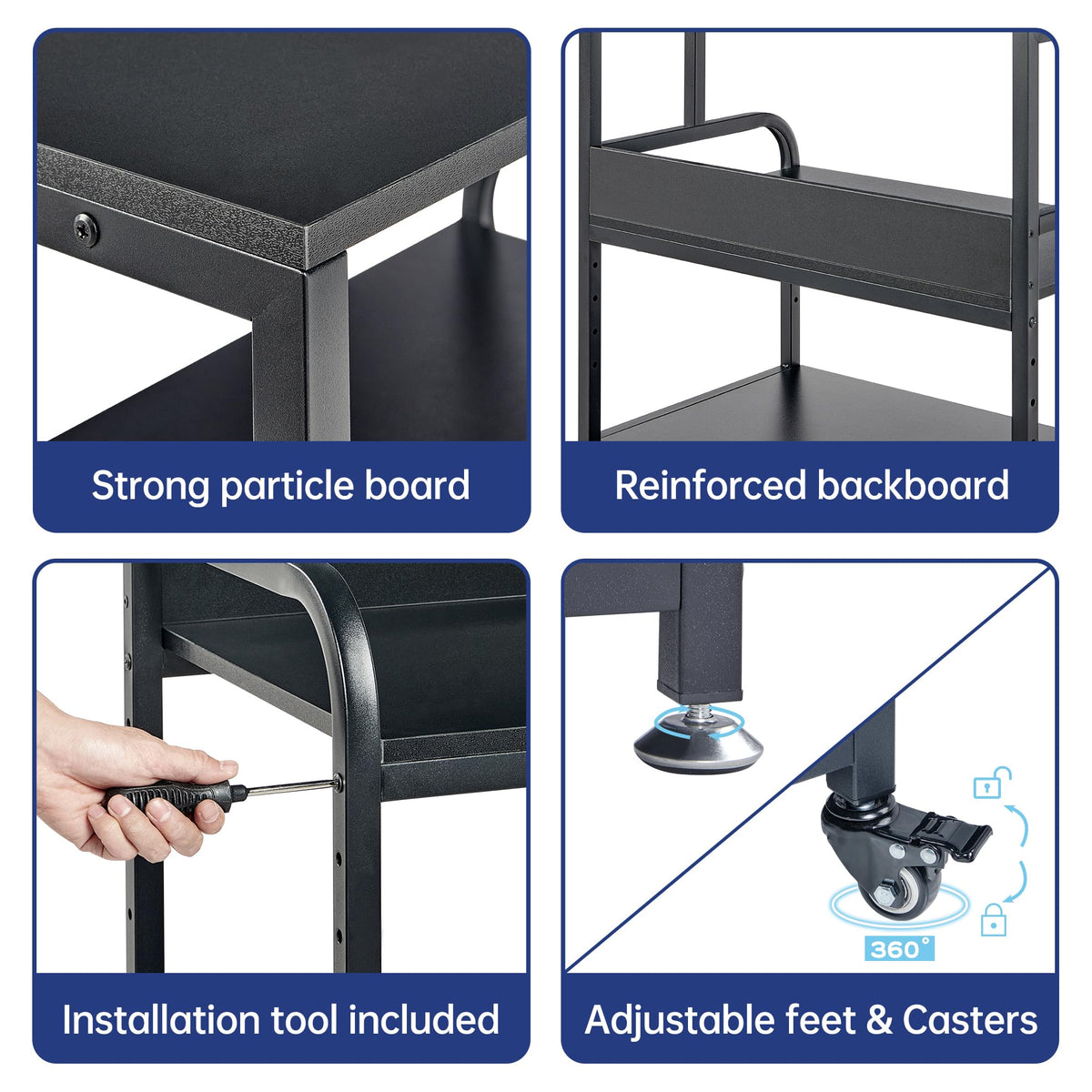 Fannova 23.6"x18.9"x30" Large Printer Stand with Adjustable Storage Shelf