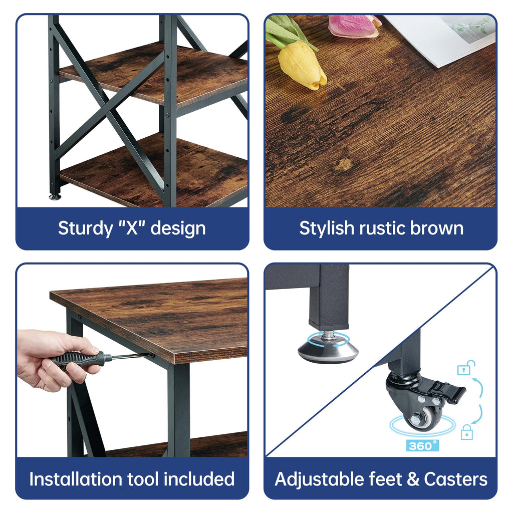 Fannova 23.6"x23.6"x30.1" Large Printer Stand with Adjustable Storage Shelf