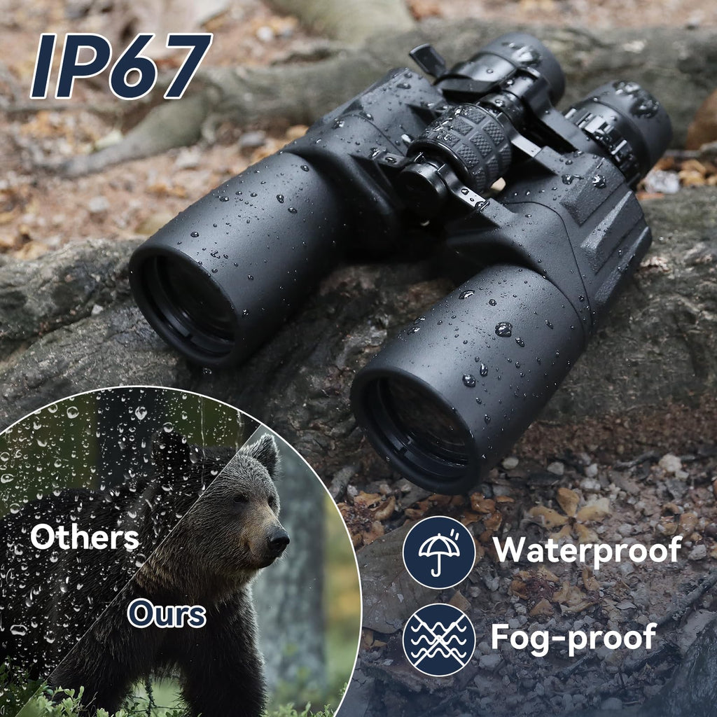 MLight 10-30X50 Zoom Binoculars for Adults, High Powered Military Binoculars for Bird Watching, Hunting, Outdoor, Hiking, Concerts Large View, Waterproof, BK7 Prism, FMC Lens, Low Light Night Vision