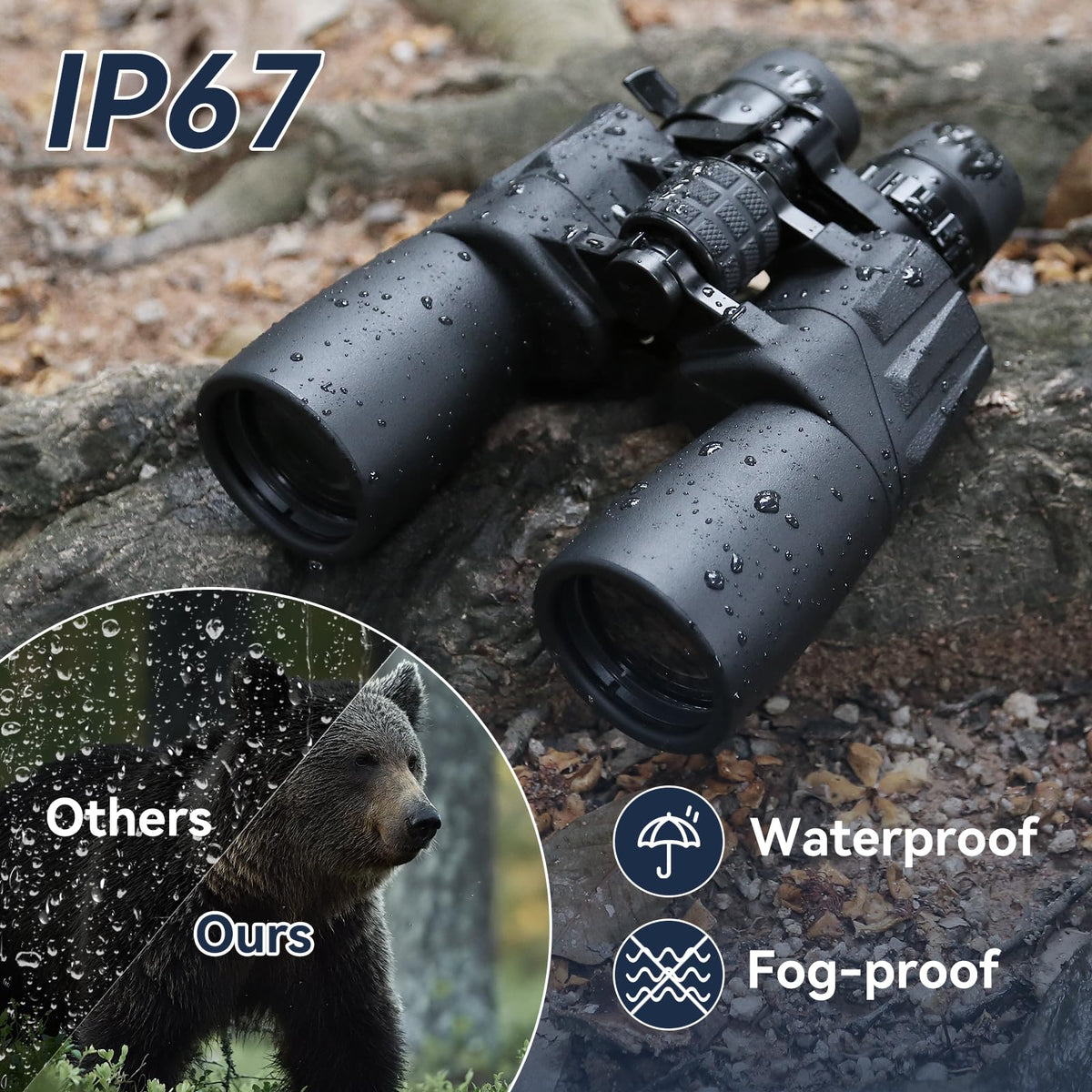 MLight 10-30X50 Zoom Binoculars for Adults, High Powered Military Binoculars for Bird Watching, Hunting, Outdoor, Hiking, Concerts Large View, Waterproof, BK7 Prism, FMC Lens, Low Light Night Vision