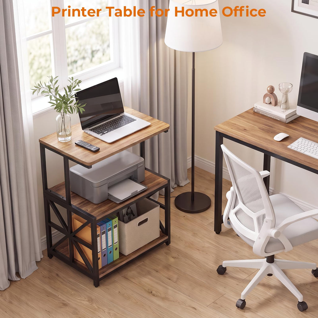 GreenForest Printer Stand with Lockable Wheels, Heavy Duty Printer Table
