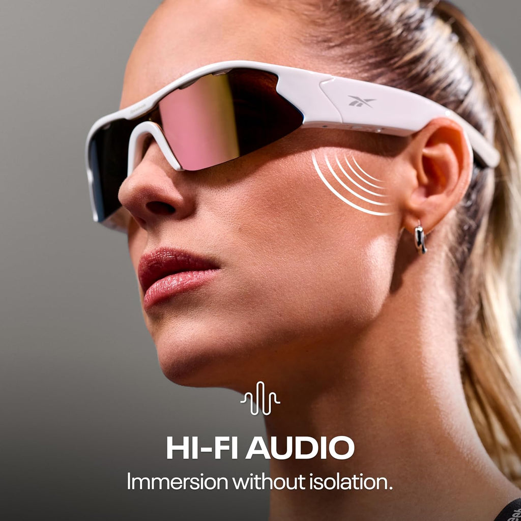 Reebok Flash Smart Audio Glasses, Iridescent Polarized, Powered by Lucyd