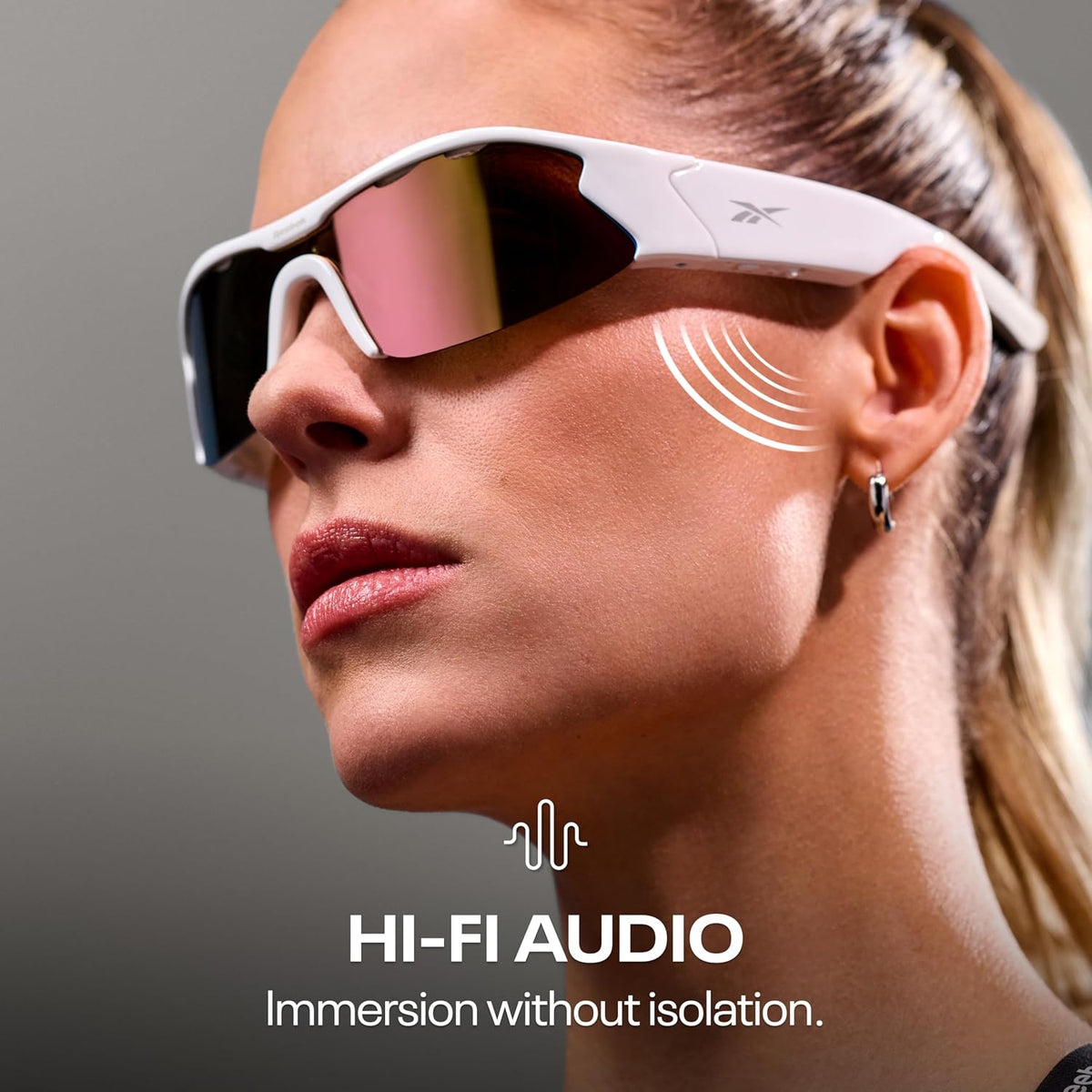 Reebok Flash Smart Audio Glasses, Iridescent Polarized, Powered by Lucyd
