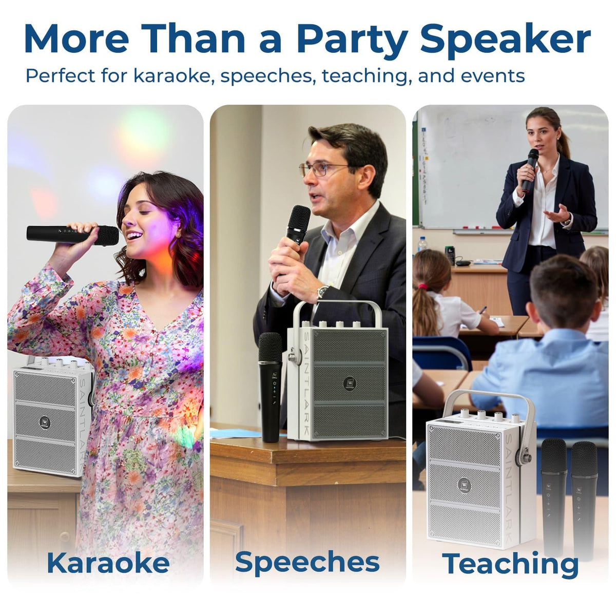 100W Powerful Voice Amplifier with 2 Wireless Microphones S99