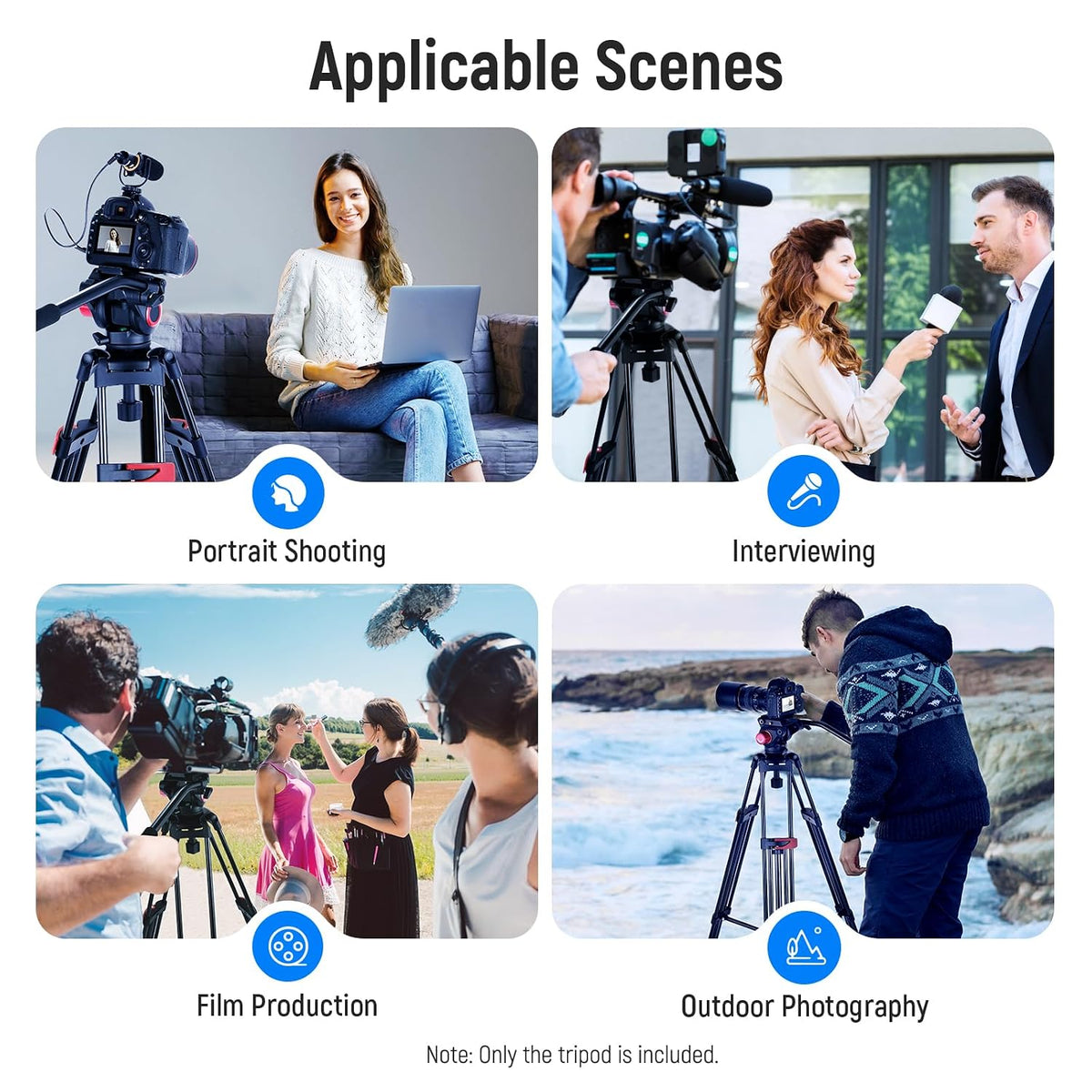 NEEWER 79"/200cm Video Tripod, Heavy Duty Aluminum Alloy Camera Tripod