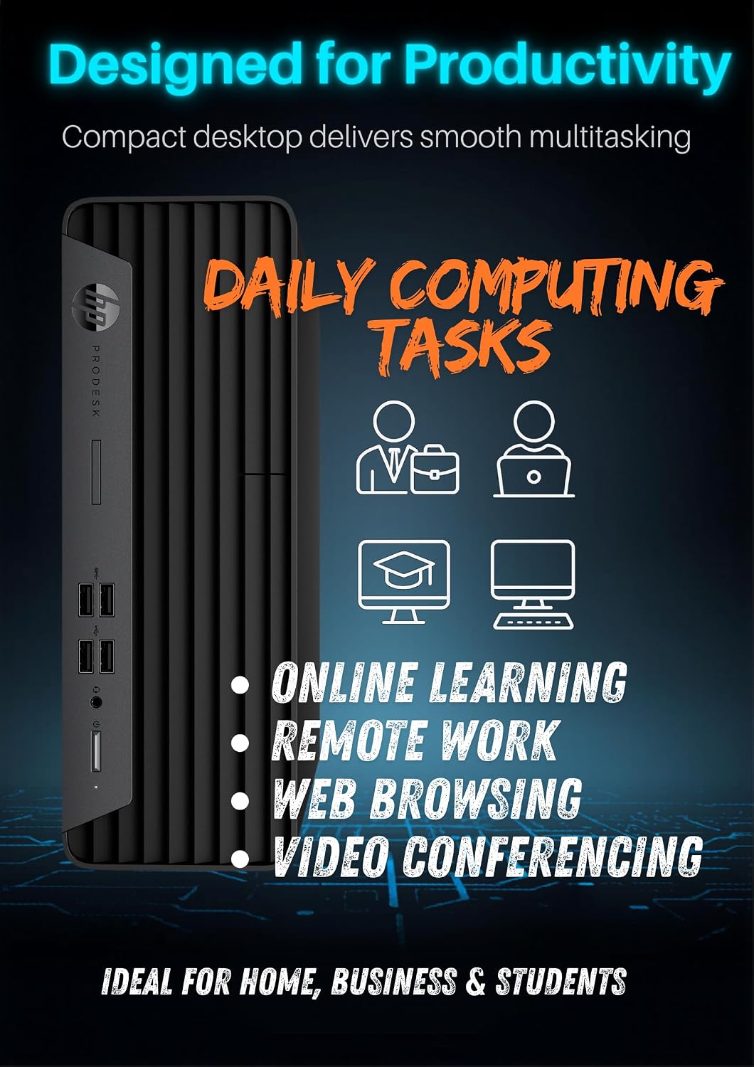 HP ProDesk G7 SFF Desktop Computer, Intel Processor, Dual 4K Display Support| 16GB RAM, 1TB SSD| WiFi| Bluetooth| HDMI, USB, RJ-45| Windows 11 Pro| Wired Keyboard & Mouse| Business & Personal Use