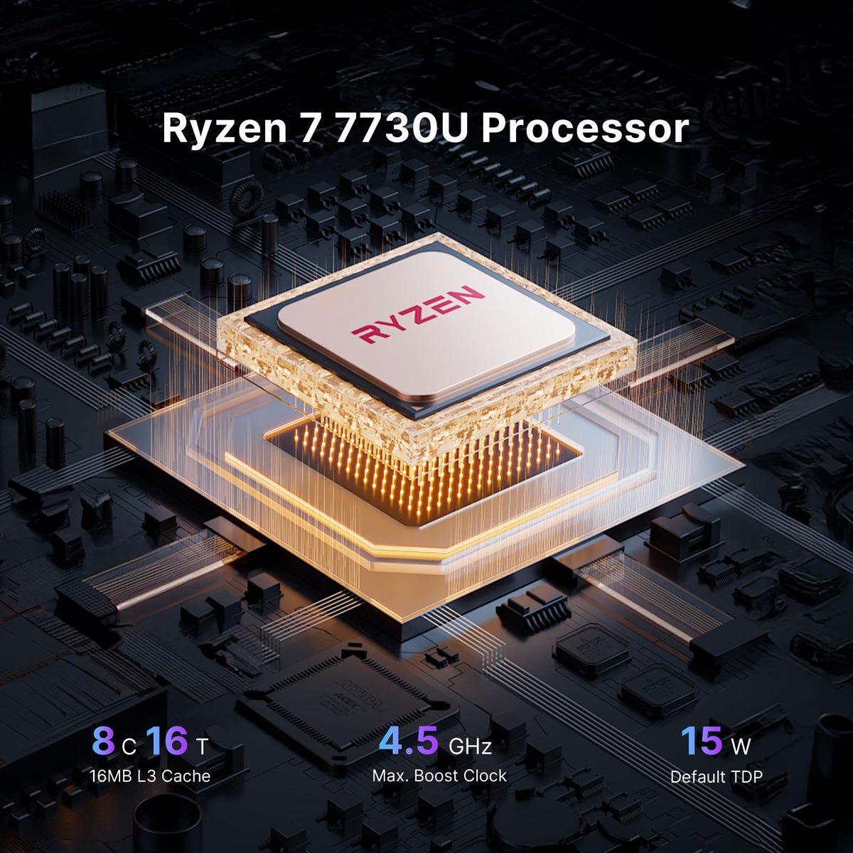 BOSGAME E4 Air Mini PC, AMD Ryzen 5 3500U 8GB DDR4 256GB SATA SSD