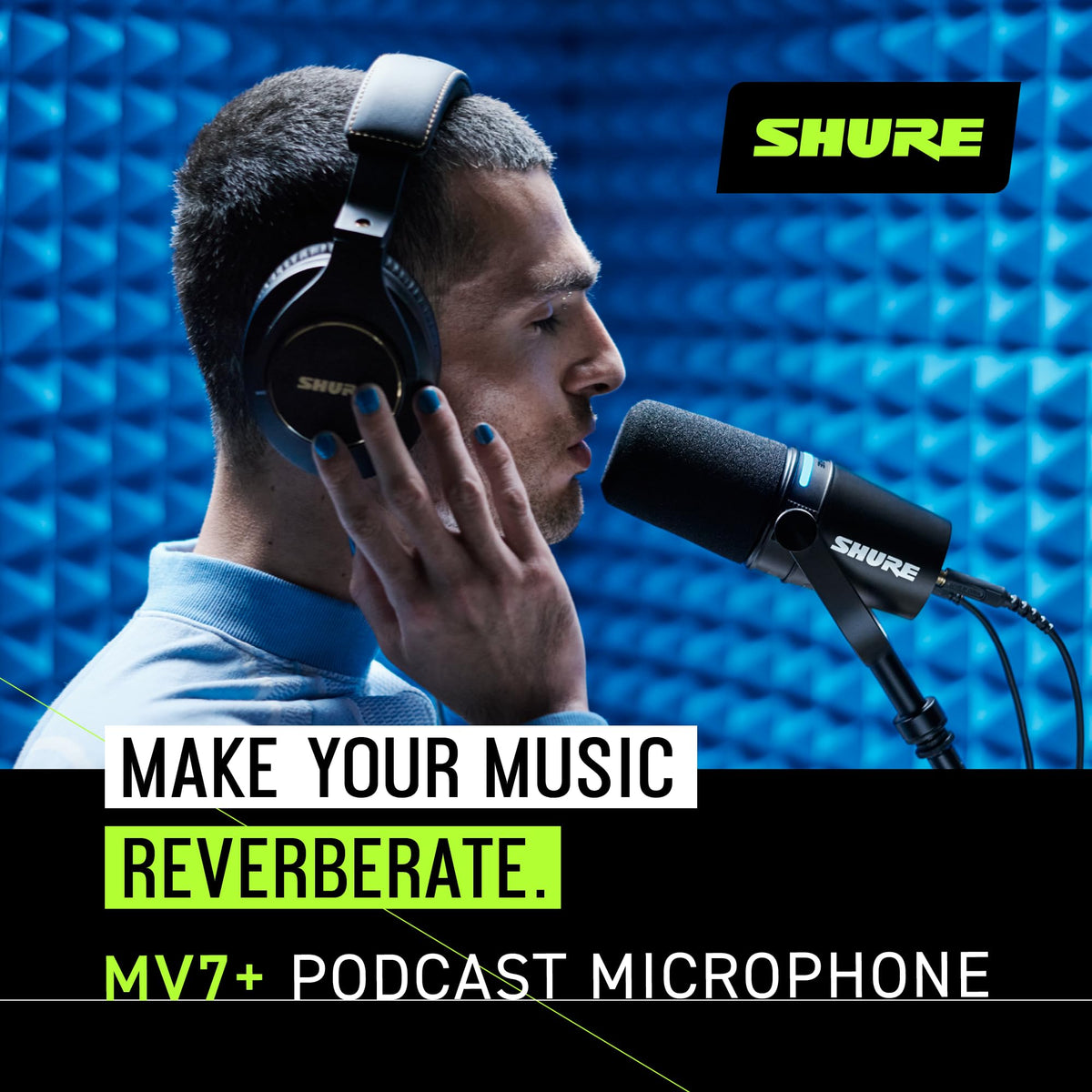 Shure MV7X XLR Dynamic Podcast & Recording Microphone - Black