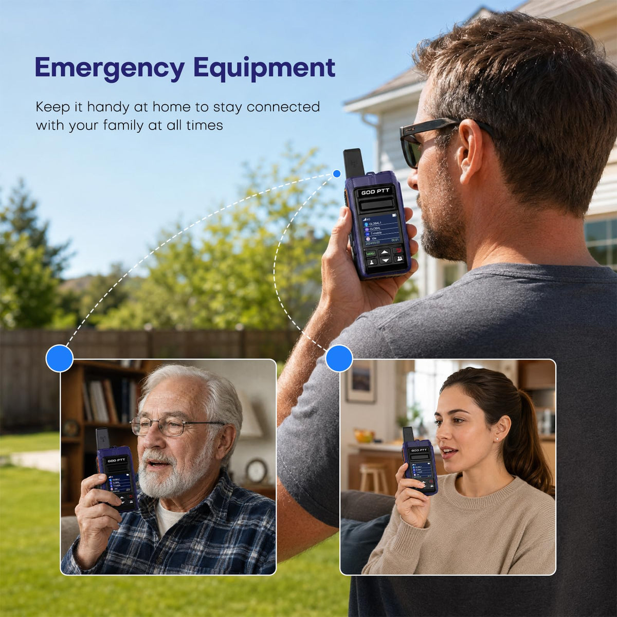 4G LTE PoC Walkie Talkies, Unlimited Range, SIM & Headsets, 2 Pack
