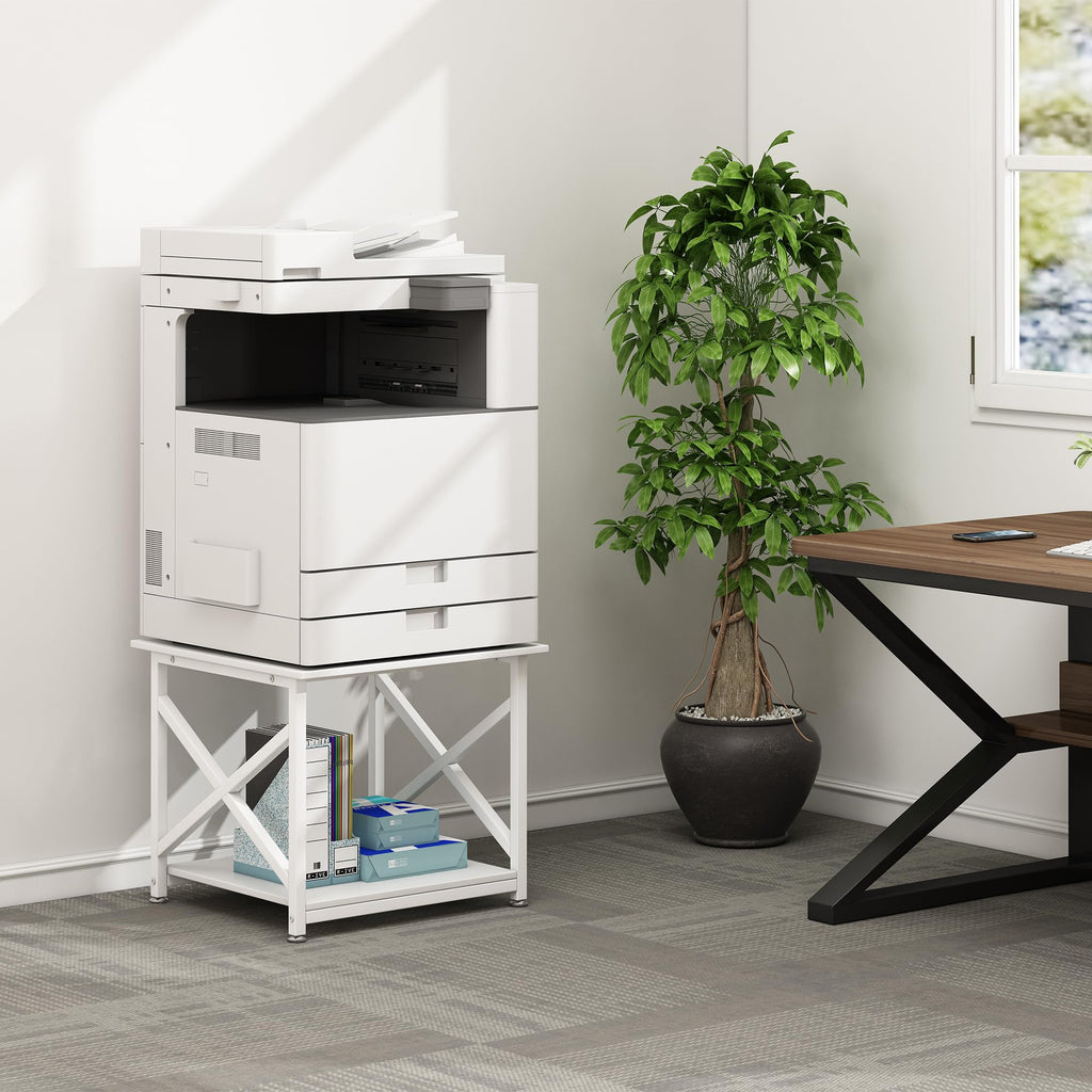 Fannova 2 Tier Large Printer Stand 23.6"x23.6"x22.6" with Storage Shelf