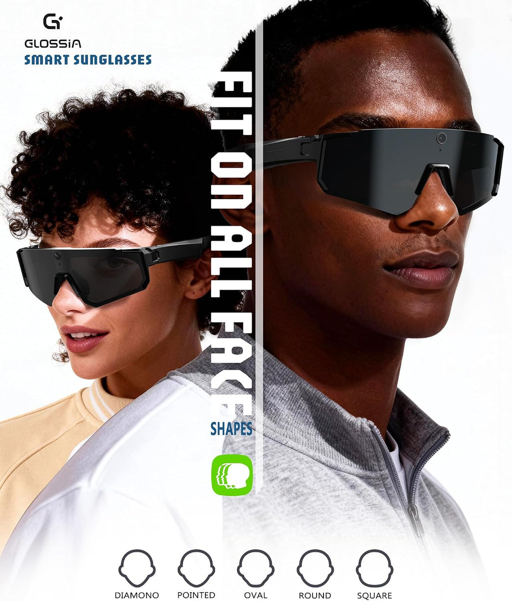 AI Ultra Pro Smart Glasses: 4K Wearable Camera with 6-Axis EIS Stabilization, ChatGPT-4o Voice Assistant, IP66 Waterproof Sport Sunglasses, Dual-Mic ENC Noise Cancelling Obsidian Gray