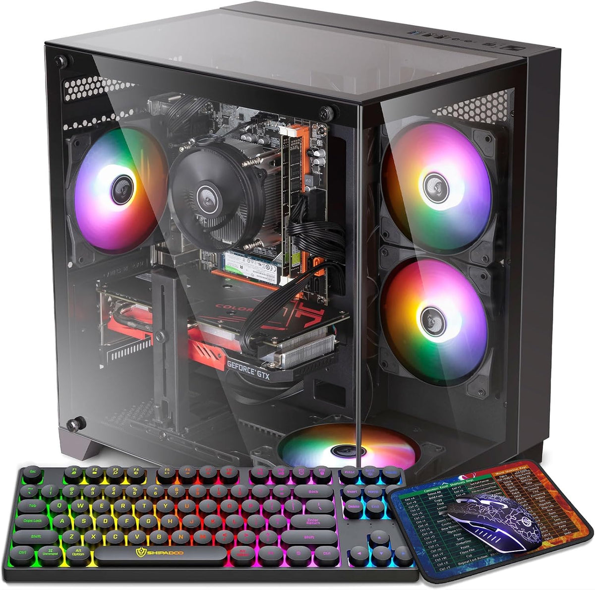 Gaming PC Desktop Computer, Intel Core I7, GTX 1050 Ti 4GB,16G RAM,512G SSD
