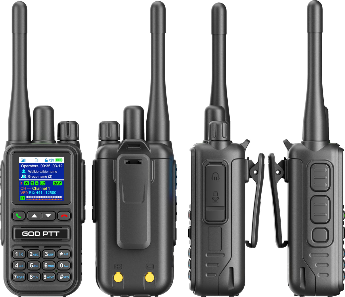 PoC+FRS Dual Mode 4G LTE Long Range Walkie Talkies, Blackï¼2-Pack