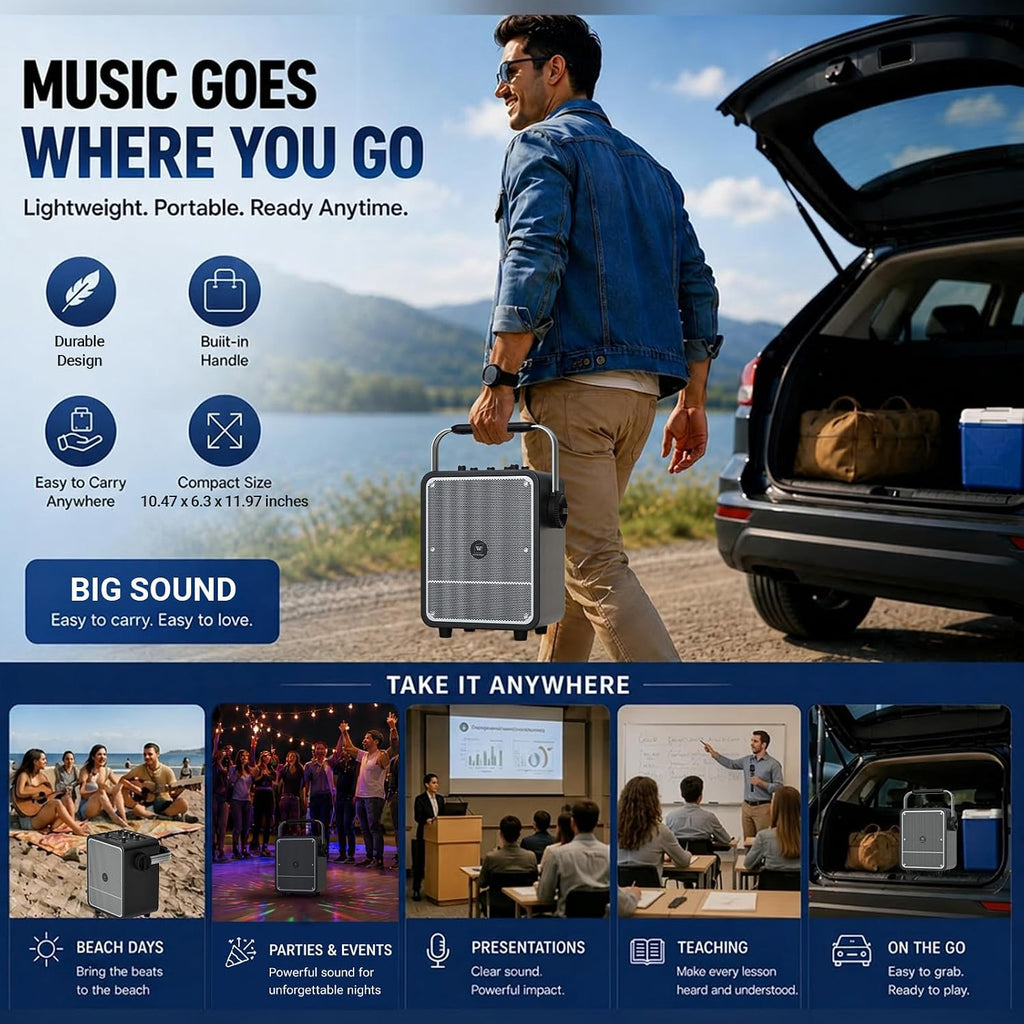 150W High-Power Karaoke Machine with 2 Wireless Microphones for Adults S200