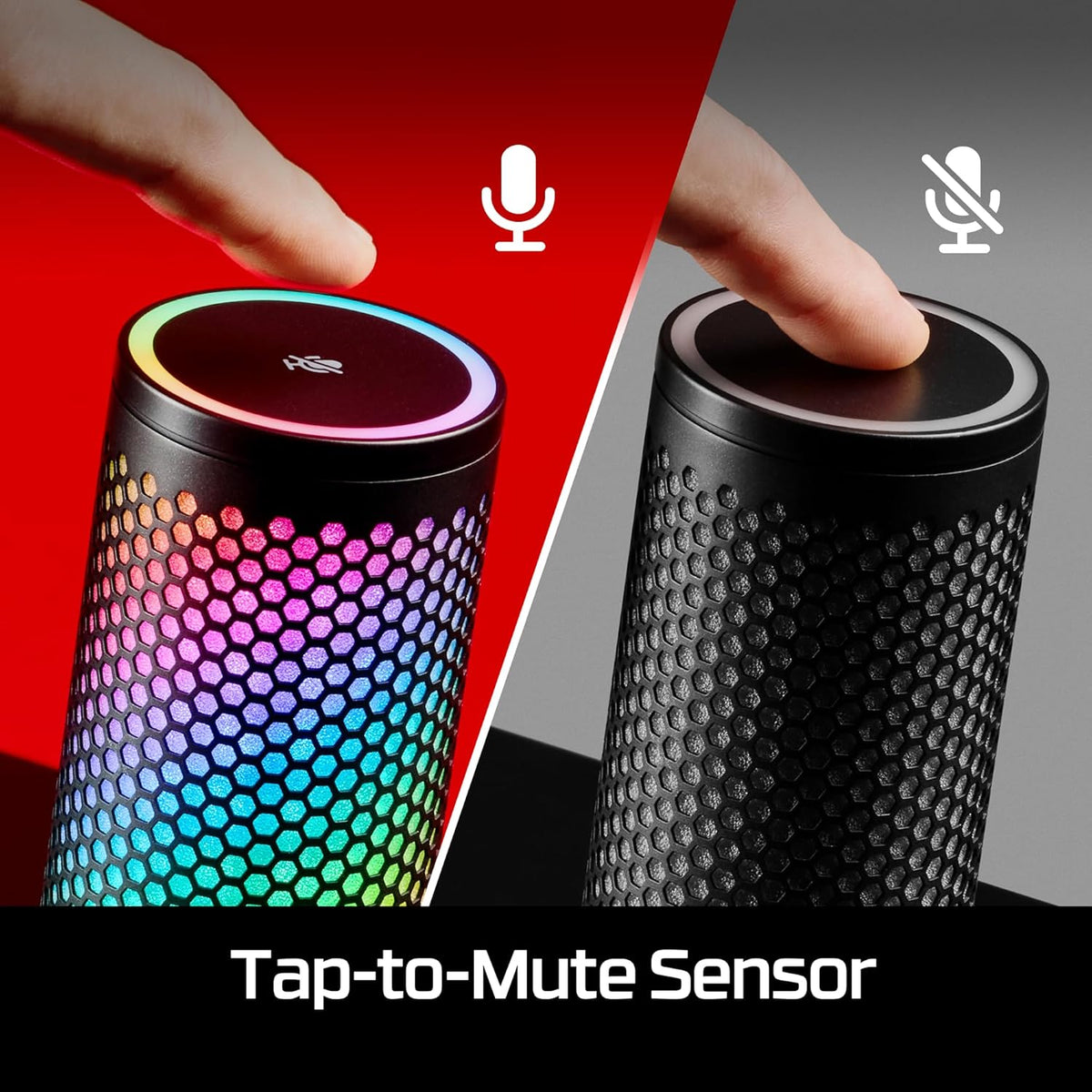 HyperX QuadCast 2 S â USB Microphone, with RGB Lighting, Streaming and Podcasting, with On-Board Controls, LED Lighting, Removable Shock Mount, PC, Mac, USB-C - Black