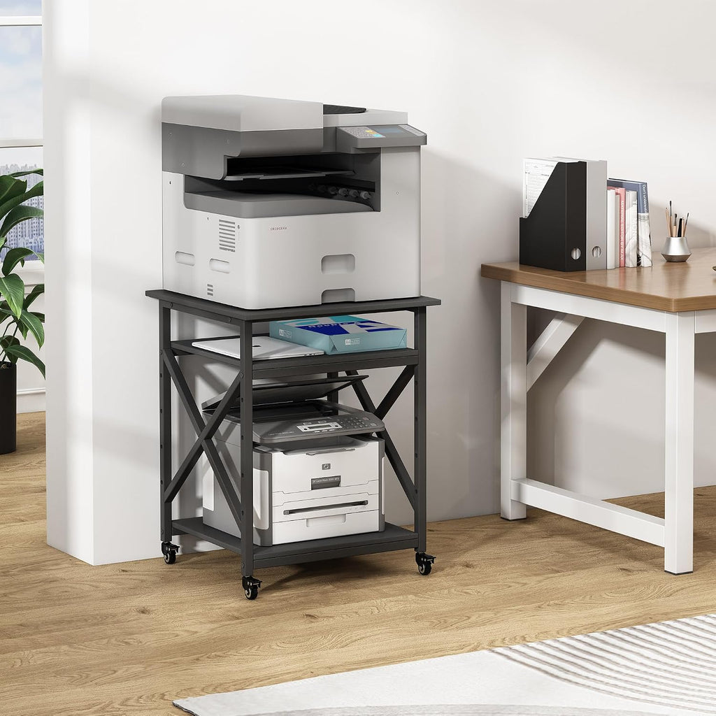 Fannova 23.6"x23.6"x30.1" Large Printer Stand with Adjustable Storage Shelf