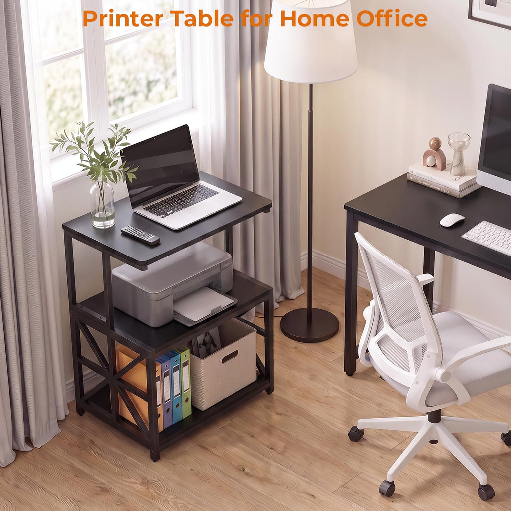 GreenForest Printer Stand with Lockable Wheels, Heavy Duty Printer Table