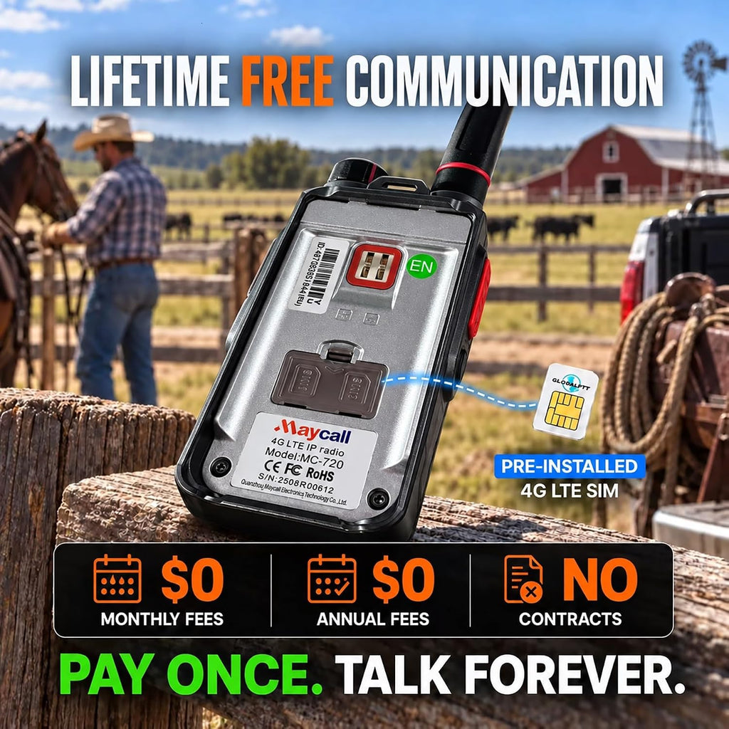 Global Lifetime Free Rapid 4G LTE PoC Radio Walkie Talkies Unlimited Range