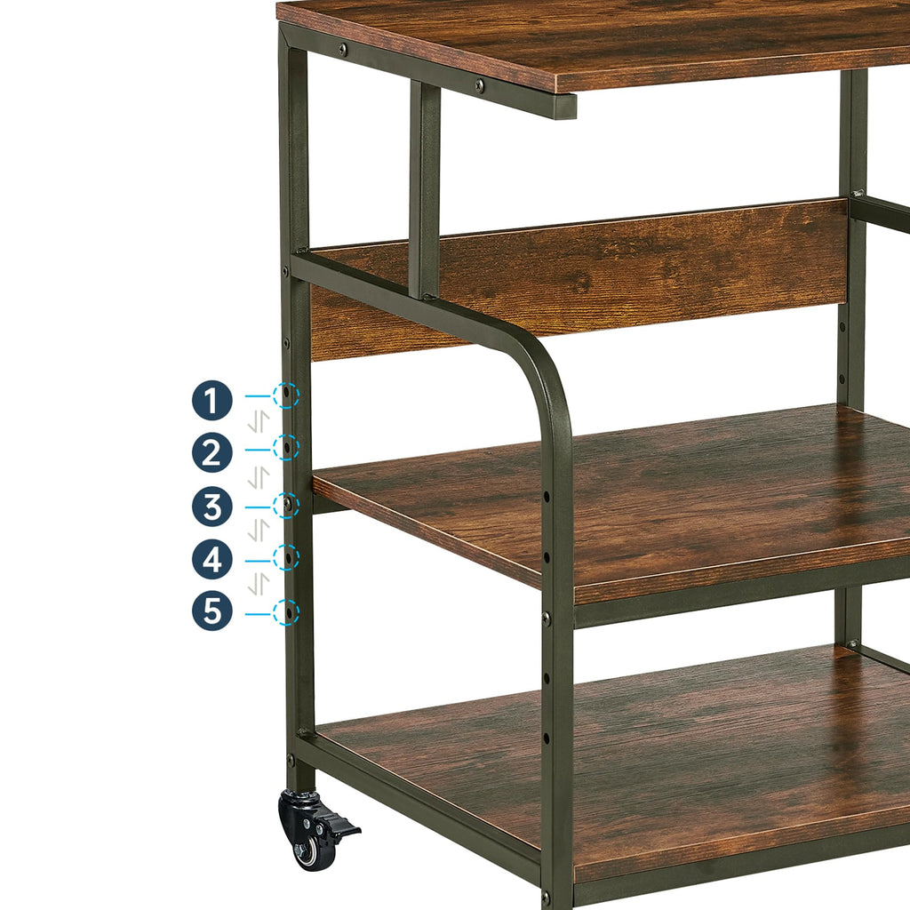 Fannova 23.6"x18.9"x30" Large Printer Stand with Adjustable Storage Shelf