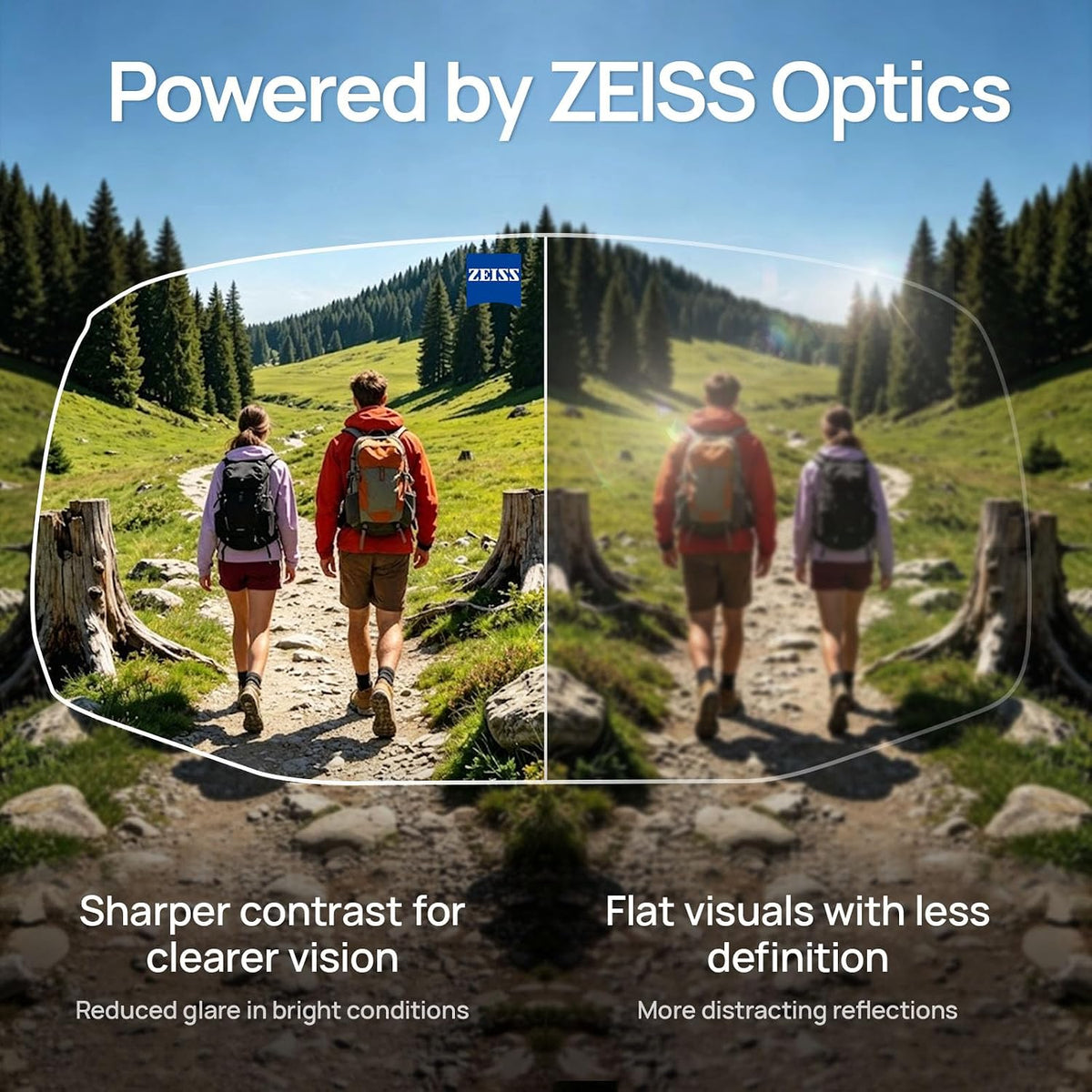 Ranger Smart AI Camera Glasses with ZEISS Lens, 120Â°FOV Recording, Black