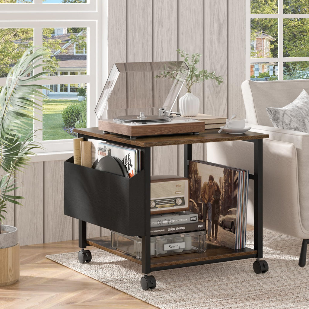 Lerliuo White Large Printer Stand with Storage