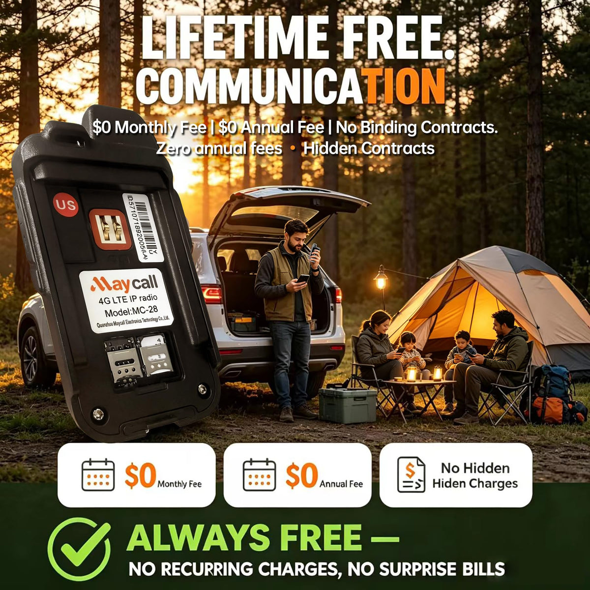 Global Lifetime Free Rapid 4G LTE PoC Radio Walkie Talkies Unlimited Range